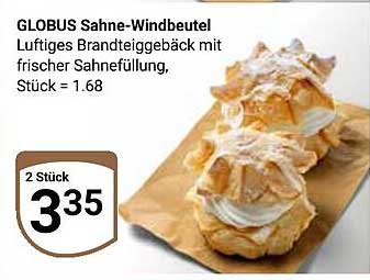 GLOBUS Sahne-Windbeutel - Luftiges Brandteiggebäck mit frischer Sahnefüllung