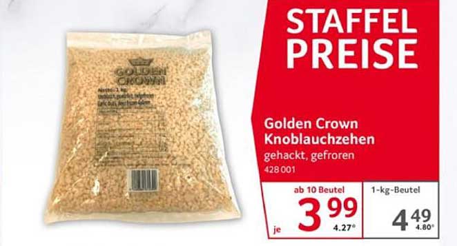 Golden Crown Knoblauchzehen gehackt, gefroren