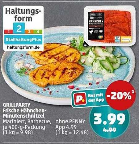 GRILLPARTY Frische Hähnchen-Minutensteaks, mariniert, 400-g-Packung