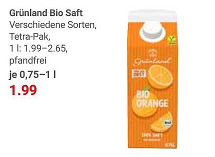 Grünland Bio Saft - Verschiedene Sorten, Tetra-Pak