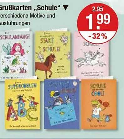 Grußkarten "Schule" - verschiedene Motive und Ausführungen