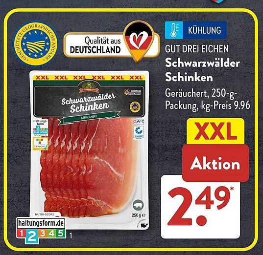 Gut Drei Eichen Schwarzwälder Schinken 250g