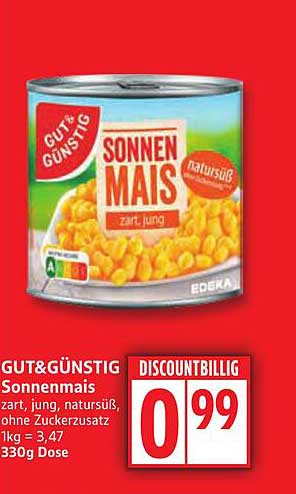 GUT&GÜNSTIG Sonnenmais 330g Dose