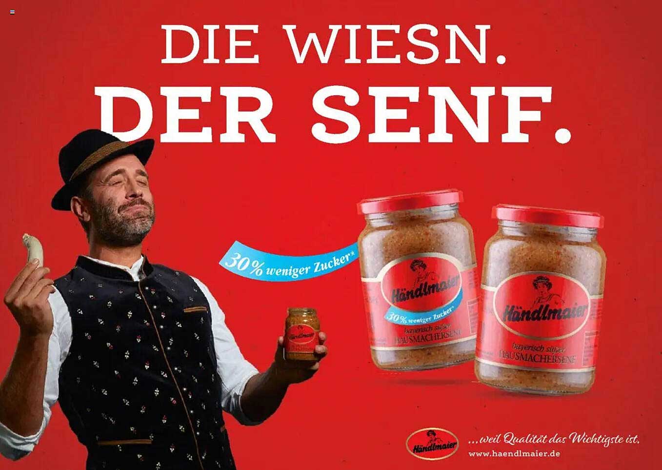 Händlmaier's Bayrischer Süßer Hausmacher Senf – 30% weniger Zucker