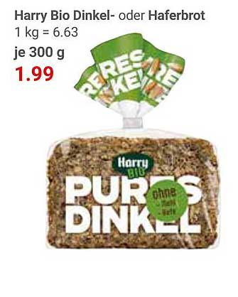 Harry Bio Dinkel- oder Haferbrot 300 g
