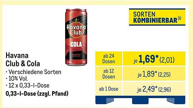 Havana Club & Cola - Verschiedene Sorten