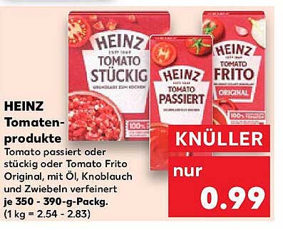 HEINZ Tomatenprodukte - Tomate passiert oder Stückig oder Tomato Frito Original