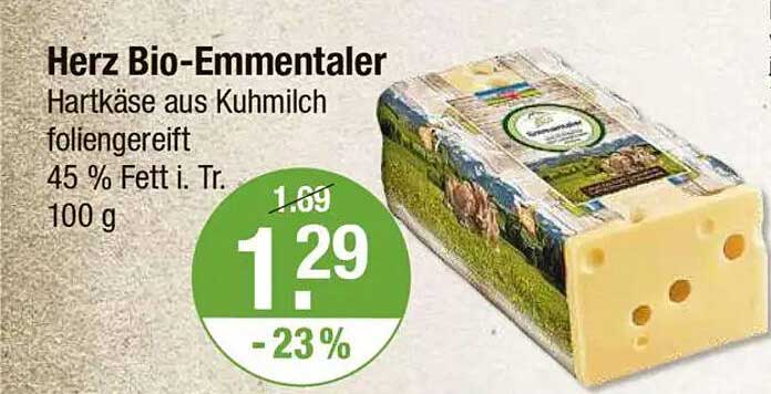 Herz Bio-Emmentalerkäse 100 g