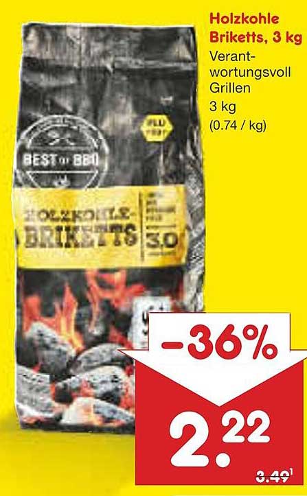 Holzkohle Briketts, 3 kg - Verantungs-voll Grillen