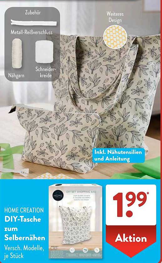 HOME CREATION DIY-Tasche zum Selbernähen
