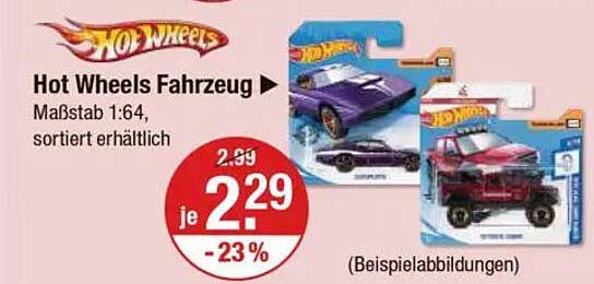 Hot Wheels Fahrzeug - Maßstab 1:64, sortiert erhältlich