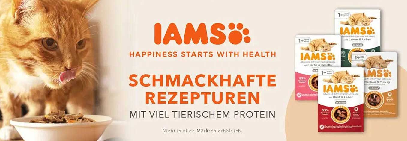 IAMS: Schmackhafte Rezepte mit viel tierischem Protein