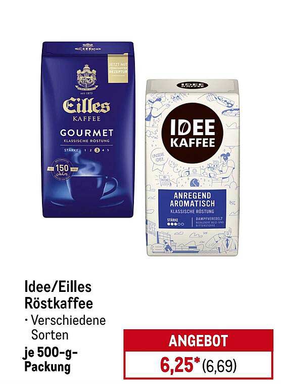 Idee/Eilles Röstkafee - Verschiedene Sorten je 500-g-Packung