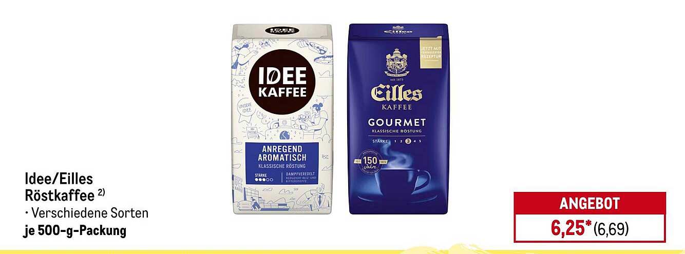 Idee/Eilles Röstkaffee 500-g-Packung - Verschiedene Sorten