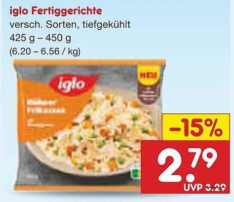 iglo Fertiggerichte, verschiedene Sorten, tiefgefroren - 15% reduziert!