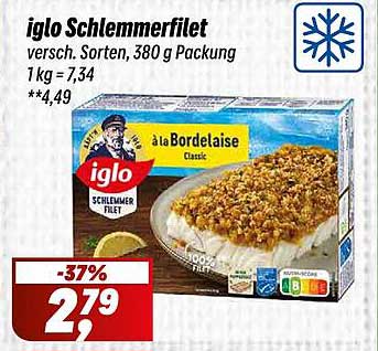 iglo Schlemmerfilet verschiedene Sorten, 380 g Packung