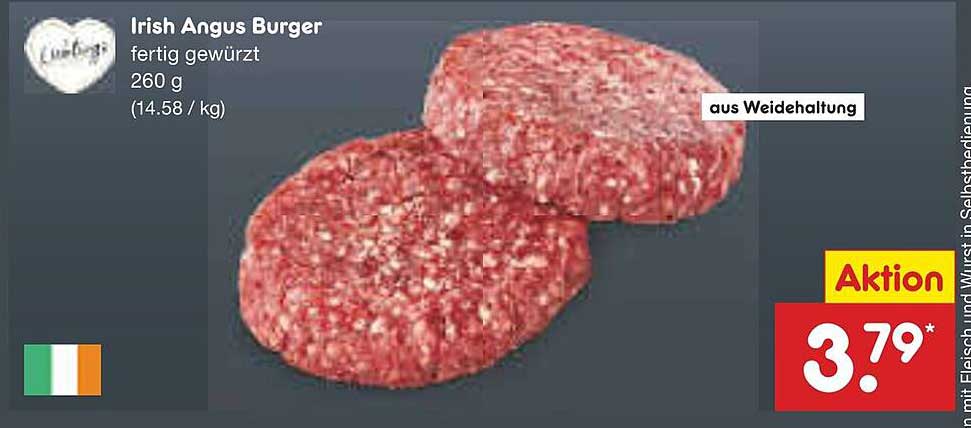 Irish Angus Burger - fertig gewürzt 260 g