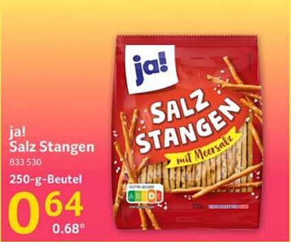 ja! Salz Stangen mit Meersalz 250-g-Beutel