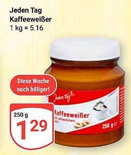 Jeden Tag Kaffeeweißer 250 g für nur 1,29 €