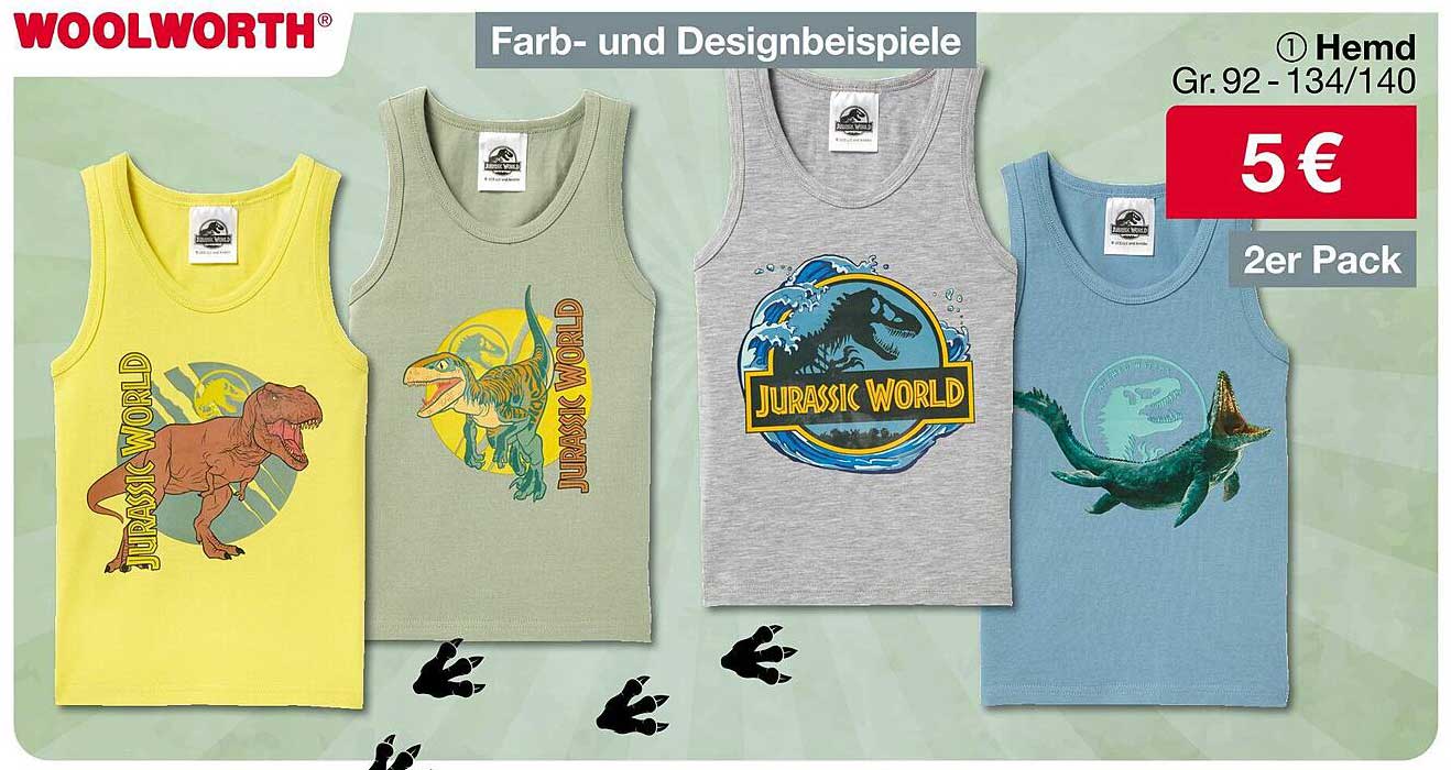 Jurassic World Hemd - 2er Pack für nur 5 €