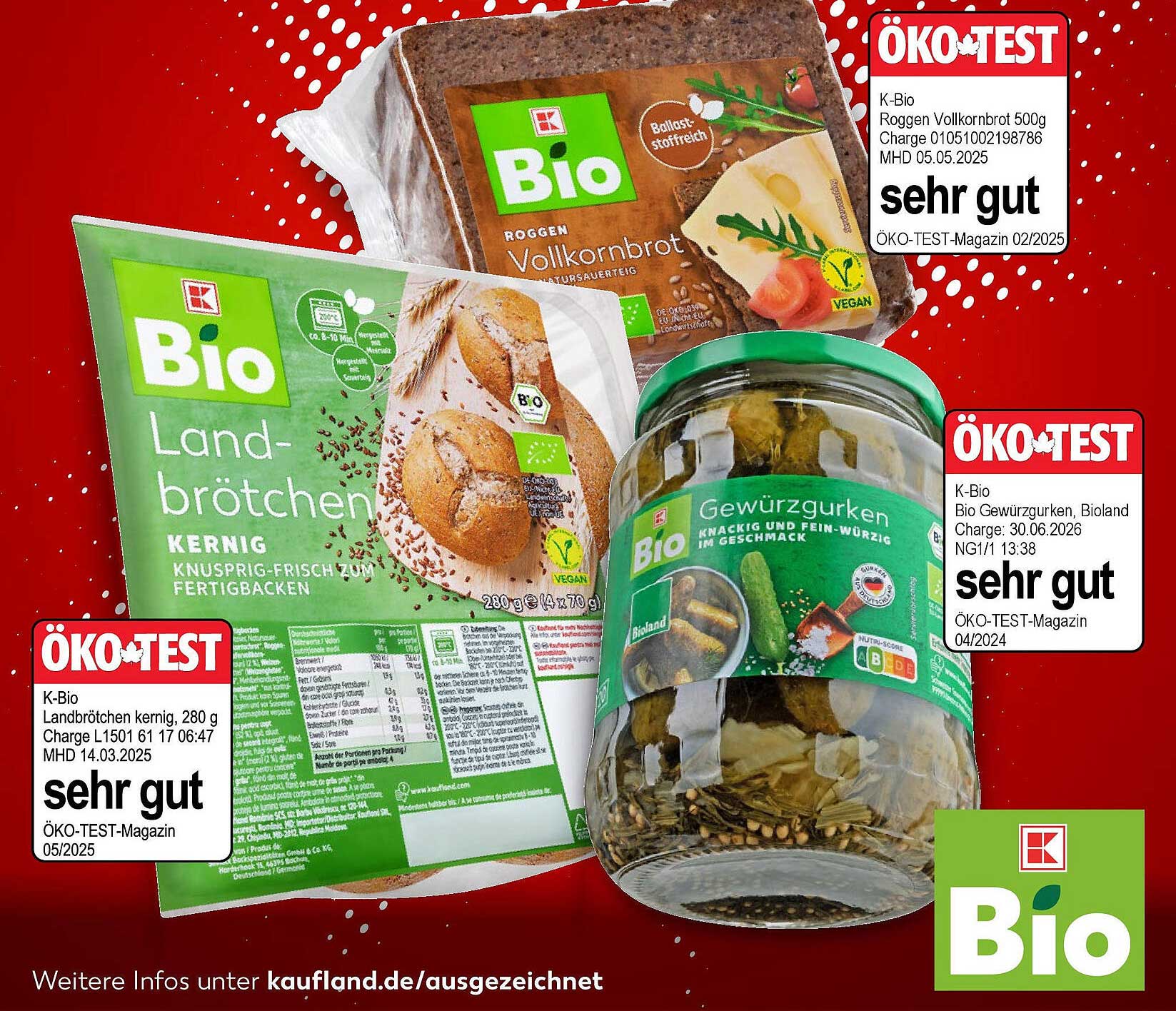 K-Bio Landbrötchen kernig 280g - sehr gut laut ÖKO-TEST