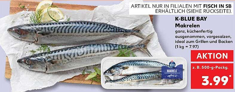 K-BLUE BAY Makrelen – frisch und lecker zum Grillen