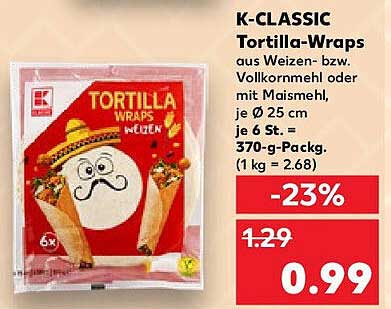 K-CLASSIC Tortilla-Wraps 6 Stück | 370 g
