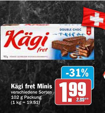 Kägi fret Minis verschiedene Sorten 102 g Packung