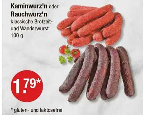 Kaminwurz'n oder Rauchwurz'n klassische Brotzeit- und Wanderwurst 100 g
