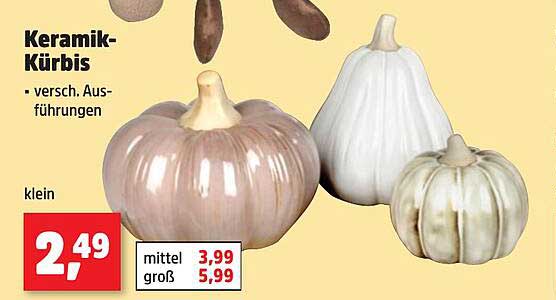 Keramik-Kürbis - verschiedene Ausführungen
