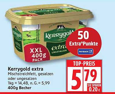 Kerrygold extra Mischstreichfett, gesalzen oder ungesalzen 400g Becher