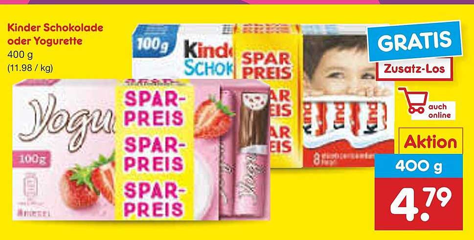 Kinder Schokolade oder Yogurette 400 g
