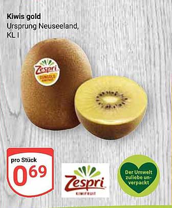 Kiwis Gold - Zespri, Ursprung Neuseeland, KL I