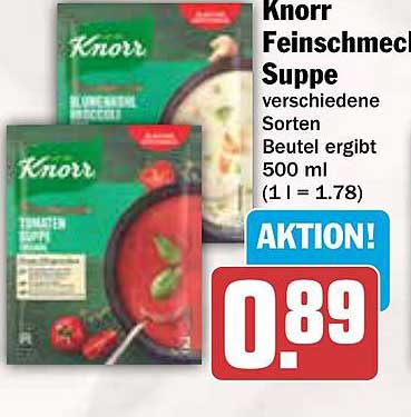 Knorr Feinschmecker Suppe verschiedene Sorten Beutel 500 ml