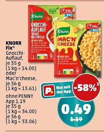 KNORR Fix* Gnocchi-Auflauf oder Mac'n'cheese