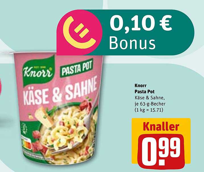 Knorr Pasta Pot Käse & Sahne, je 63-g-Becher