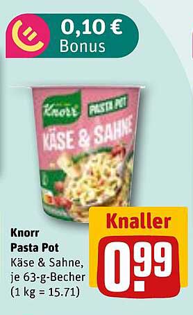 Knorr Pasta Pot Käse & Sahne, je 63-g-Becher