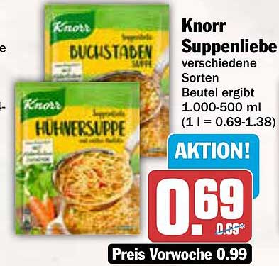 Knorr Suppenliebe verschiedene Sorten