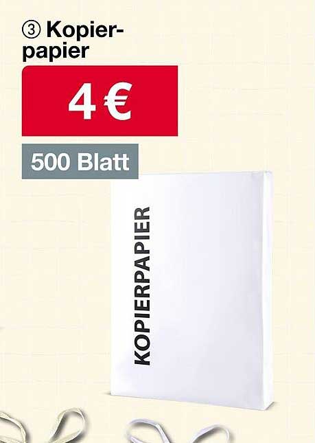 Kopierpapier 500 Blatt für nur 4 €
