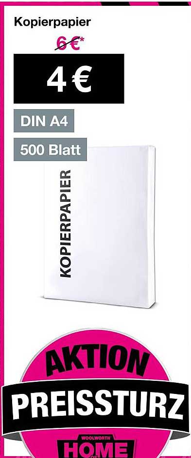Kopierpapier DIN A4 - 500 Blatt für nur 4 €