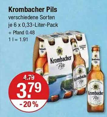 Krombacher Pils - 6 x 0,33-Liter-Pack