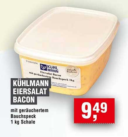 KÜHLMANN Eiersalat Bacon mit geräuchertem Bauchspeck 1 kg Schale