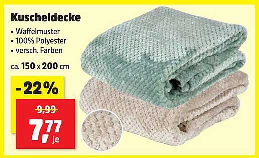 Kuschelnde Waffel-Decke 150 x 200 cm - Vielseitig und Behaglich