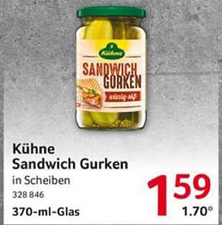 Küхne Sandwich Gurken in Scheiben – 370-ml-Glas
