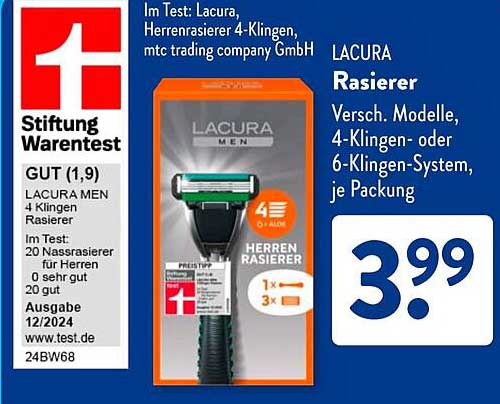 LACURA Herrenrasierer 4 Klingen
