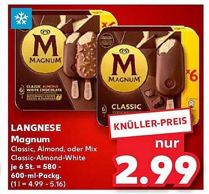 LANGNESE Magnum Classic, Almond oder Mix - 6er Packung