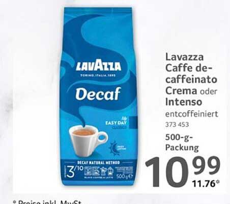 Lavazza Caffè decaffeinato Crema oder Intenso 500-g-Packung