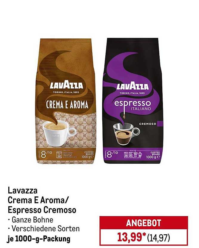 Lavazza Crema E Aroma/ Espresso Cremoso – Ganze Bohne