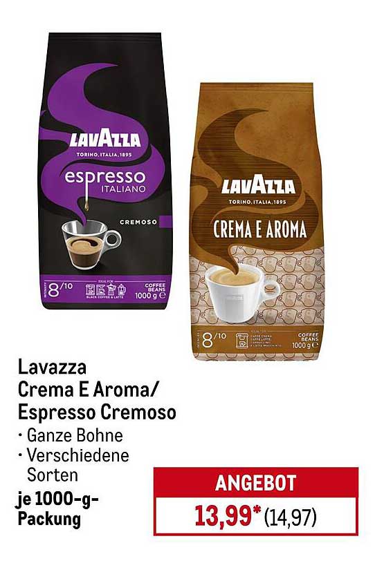Lavazza Crema E Aroma / Espresso Cremoso je 1000-g-Packung