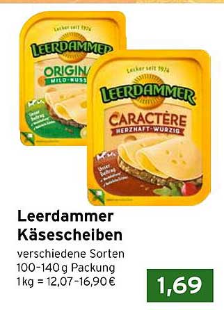 Leerdammer Käse scheiben - verschiedene Sorten 100-140 g